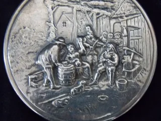 Great Silverplated Antique Hand Mirror