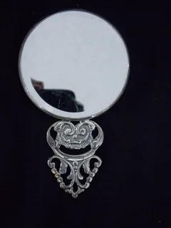 Great Silverplated Antique Hand Mirror