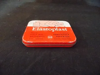 Lot of Four Vintage Tins  Meggezones,  Elastoplast Snoep Trommel - Holland and Red tin with flowers