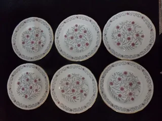 Foley Bone China , England Set of Six Stunning Small Plates