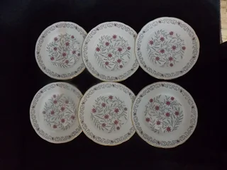 Foley Bone China , England Set of Six Stunning Small Plates
