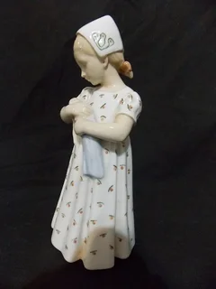 B &amp;G Denmark &#34;Mary and the Doll&#34; Porcelain Figurine Hand signed HB