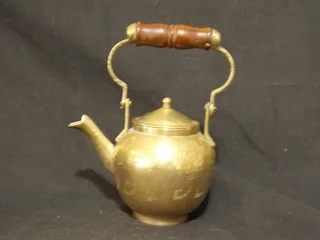 Beautiful Little Brass Tea Pot with Wooden Handle