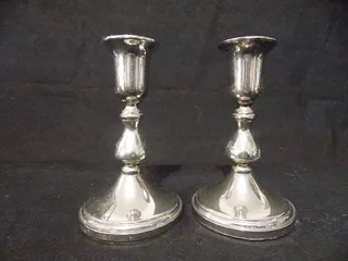 Pair of Silver Plated Candle Sticks