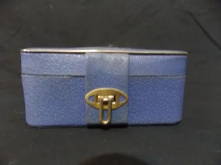 Leather and Petit Point Jewelry Box