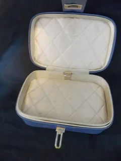 Leather and Petit Point Jewelry Box