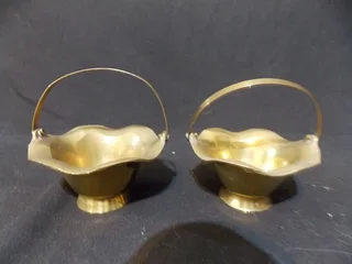 Two Small Brass Baskets