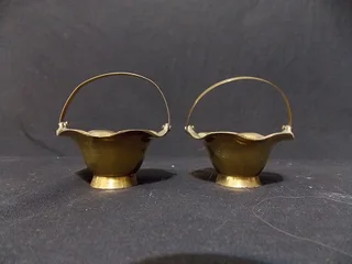 Two Small Brass Baskets