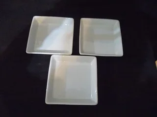 Set of Three Porcelain Snack Plates