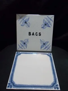 Two Blue and White Tiles