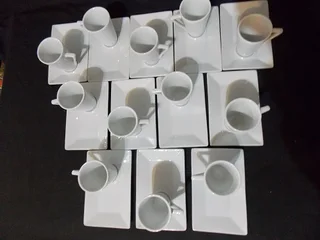 Set of Twelve Starter Plates with Sauce Cups