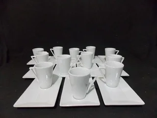 Set of Twelve Starter Plates with Sauce Cups