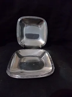 Two Swedish Silver Plated Snack Plates
