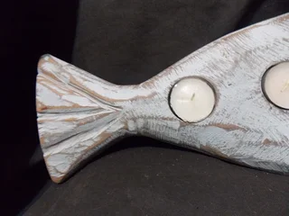 Angler Fish Wooden Tea Candle Holder