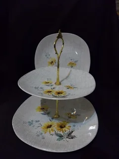 JG Meakin Set of Double Cake Plates and Single Plate