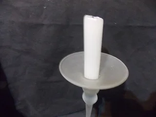 Tall Frosted Glass Candle Holder