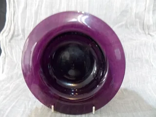 Set of Three  Purple Glass Bowls
