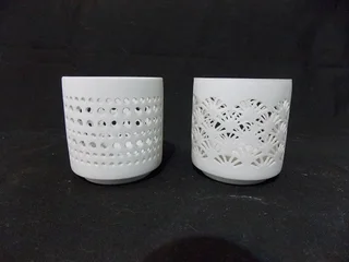 Set of Porcelain Candle Holders