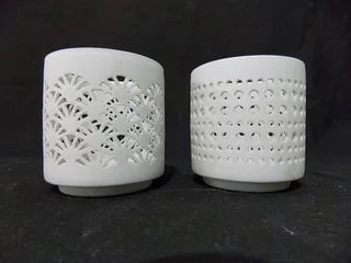 Set of Porcelain Candle Holders