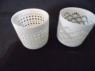 Set of Porcelain Candle Holders