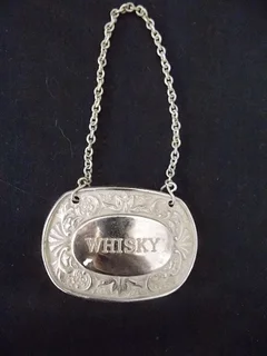 Set of Three Silver Plated Spirits Bottles Tags