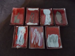 Set of Seven Glazed Starter Plates