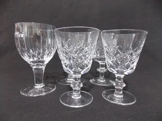 Great Set of Five Crystal Wine Glasses