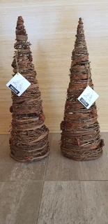 2 Wooden Christmas Trees - Xmas Tabletop Decor - BRAND NEW