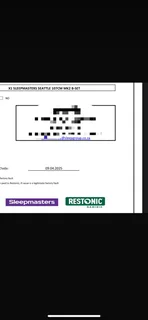 Three quarter bed and Headboard