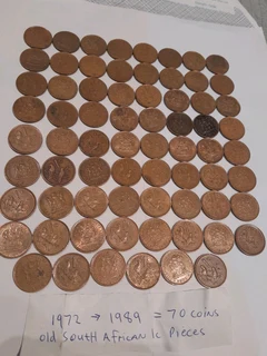 Old South African 1cent pieces