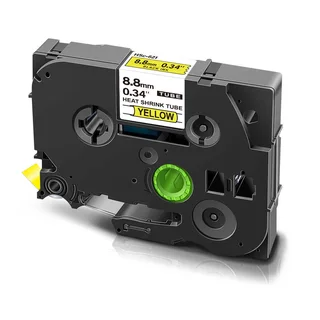 Brother TZ-HS621 Heat Shrink – Compatible Label Tape (Black on Yellow) 9mm*1.5m