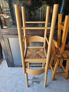 4x Tall Solid Wood Kitchen Island Chairs