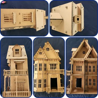 Amazing Lazer-cut Dolls House For Girls With Furniture