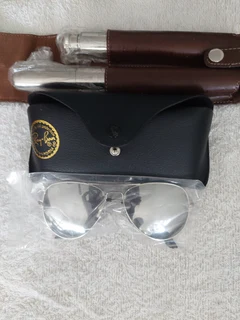 Sunglasses and Leather tabacco holder.