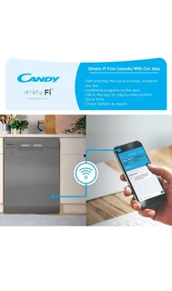 Candy CD PN1L390PX-ZA 13 Place Settings Free Standing Dishwasher