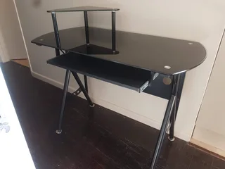 Glass top desk