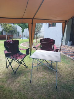 Camping Chairs and Steel Fold Up Camping Table