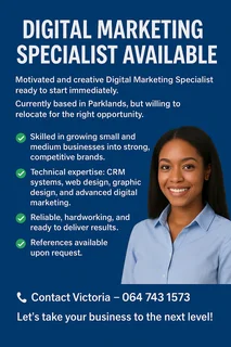 Marketing Specialist Available