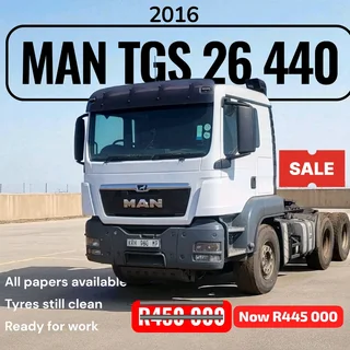 2016 - MAN TGS 26-440 – PRICE DROPPED  Price: Was R475,000 NOW R445,000 – Save R30,000!