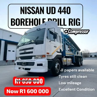 2005 Nissan UD 440 Borehole Drill Truck &#43; Compressor  Price: Was R1,650,000 NOW R1,600,000