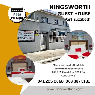 Save Today On Your Stay In Port Elizabeth! Kingsworth Guest House for Only R499