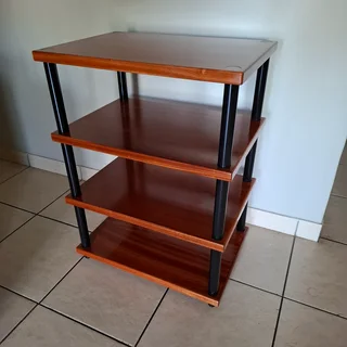 Premium Four-Tier Hi-Fi Audio Rack – African Mahogany