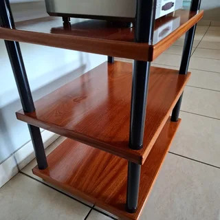 Premium Four-Tier Hi-Fi Audio Rack – African Mahogany