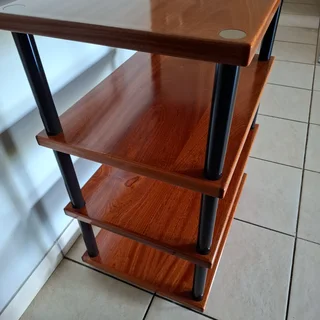 Premium Four-Tier Hi-Fi Audio Rack – African Mahogany