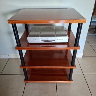 Premium Four-Tier Hi-Fi Audio Rack – African Mahogany