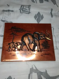 Copper wall clock and copper wall art