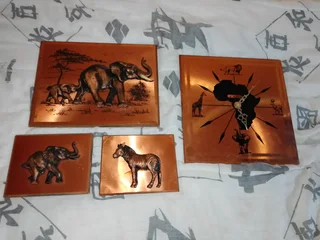 Copper wall clock and copper wall art