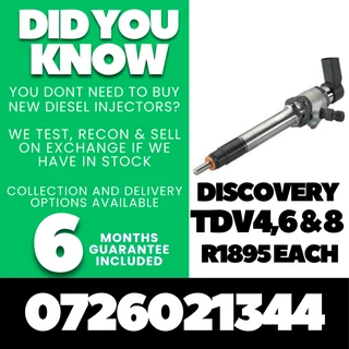 Discovery TDV4, 6 & 8 diesel injectors for sale