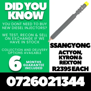 Ssangyong Actyon, Kyron and Rexton diesel injectors for sale