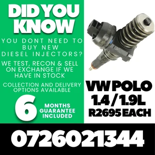 VW Polo 1.4 / 1.9L diesel injectors for sale